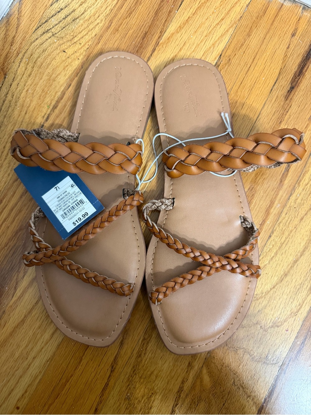 Universal Thread Braided Tan Slide Sandals for Women